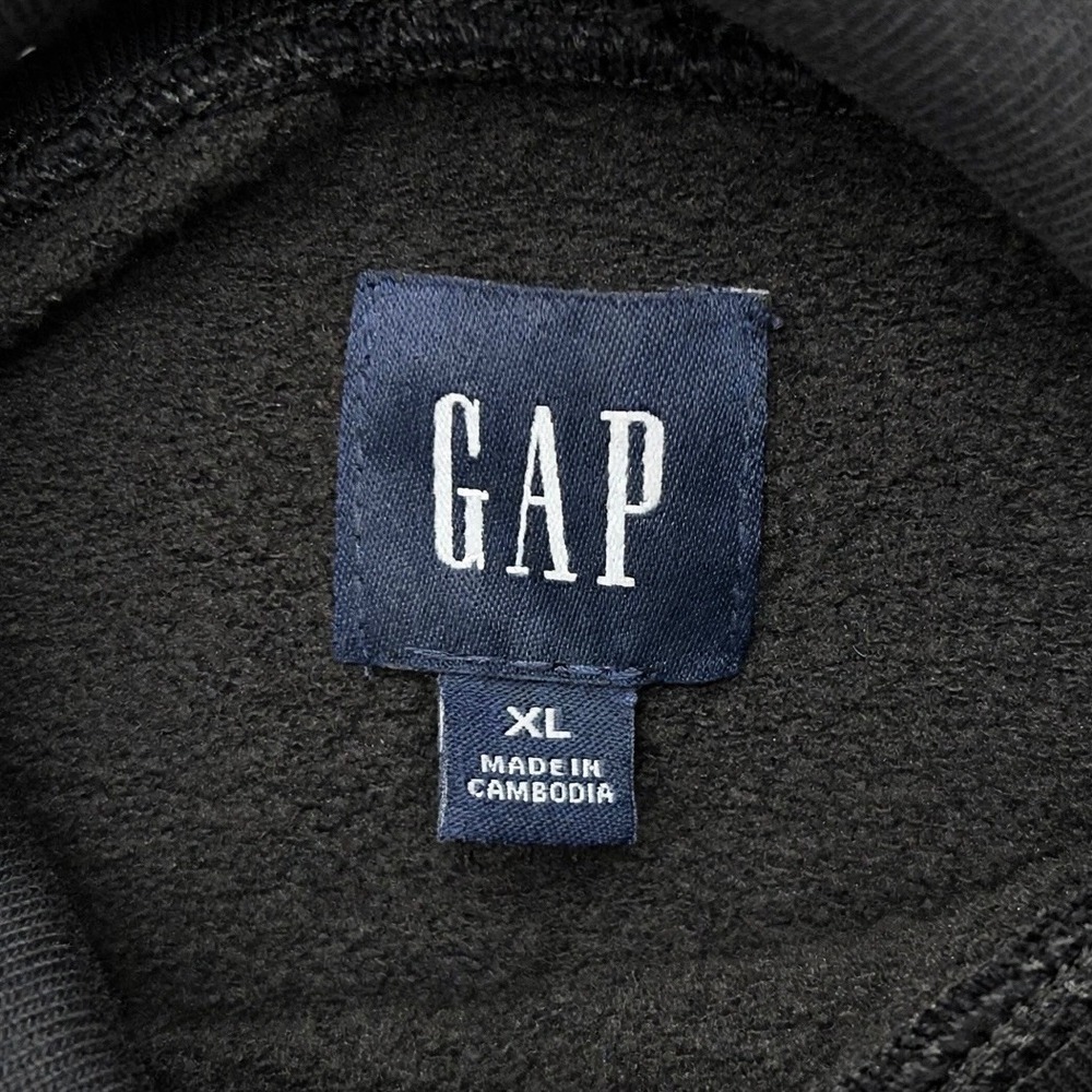 GAP Womens XL Black Fleece Funnel Neck Sweatshirt Boxy Oversized Mock Pullover - Picture 3 of 3